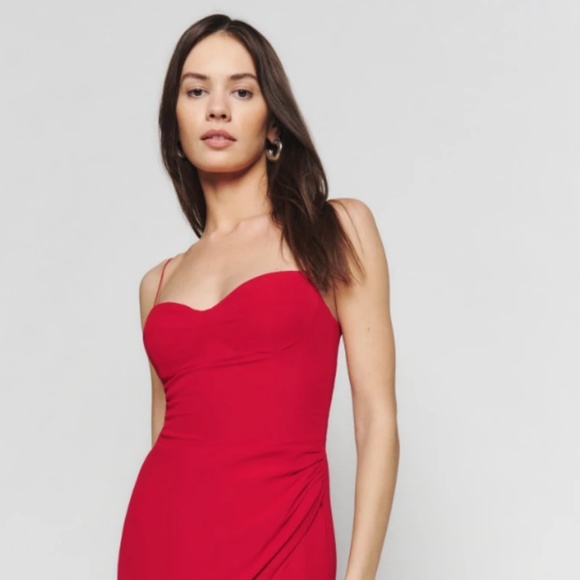 Reformation Kourtney Dress Cherry Sz 4 - Picture 4 of 6